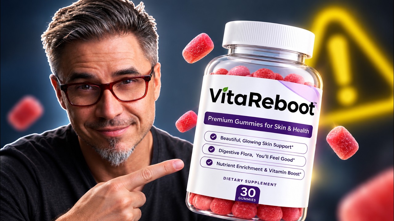 Vita Reboot Gummies bottle with gummies — formula and ingredients