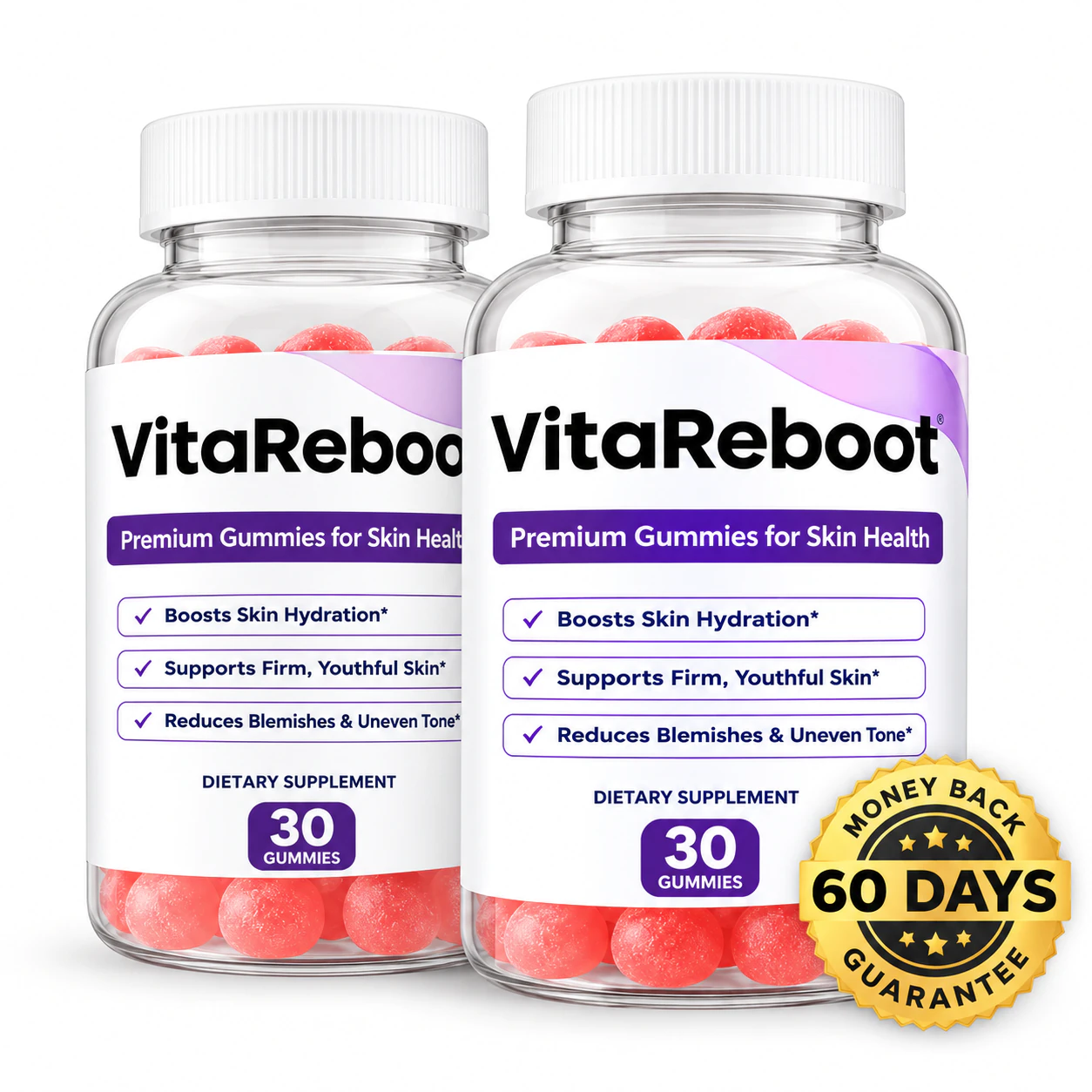 Vita Reboot Gummies bottles — premium gummies for skin health